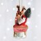 Santa Sleigh and Reindeer Elegant Christmas Ornament, Holiday Blown Glass Figurine